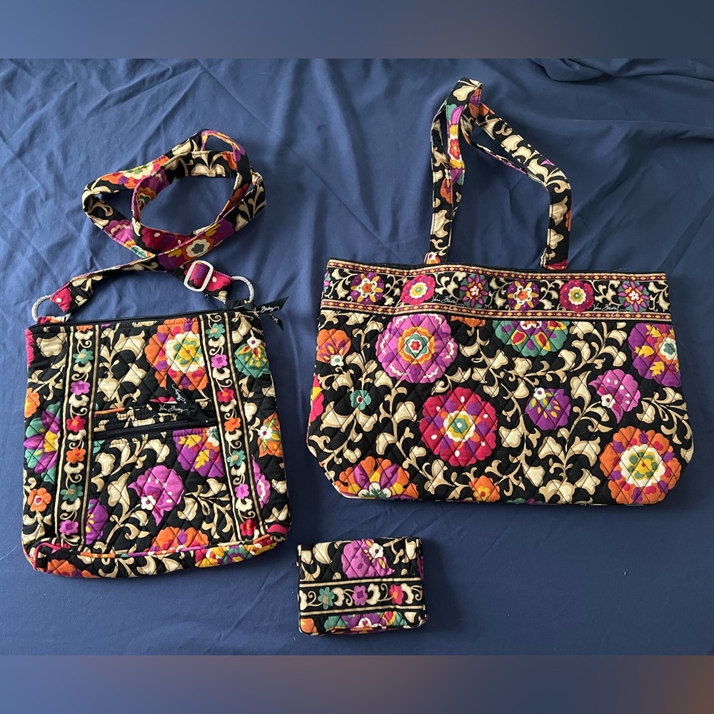 Vera Bradley “Suzani” crossbody purse, tote and wallet bundle